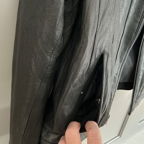Women’s Cole Haan Black Leather Jacket xl - Picture 3 of 7